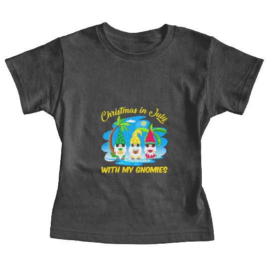 Christmas In July With My Gnomies Beach Summer Baby Tees