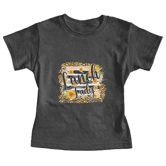 Leopard Sunflower Lunch Lady First Day Back To Baby Tees