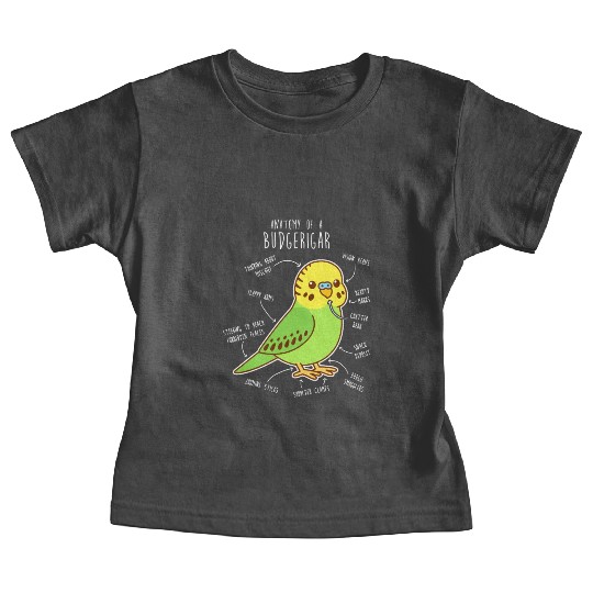 Green Budgie Anatomy Baby Tees