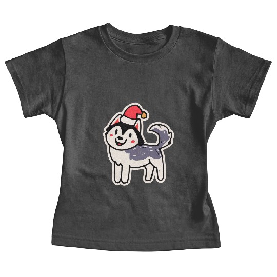 Christmas Husky Dog Lover Malamute Baby Tees
