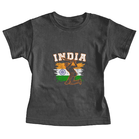 India Flag Indian Cricket Jersey Fans Player Coach Baby Tees