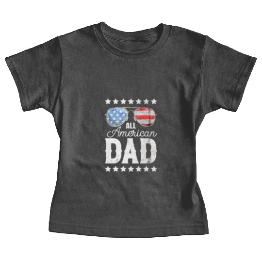 All American Dad 4th of July Father's Day Sunglass Baby Tees