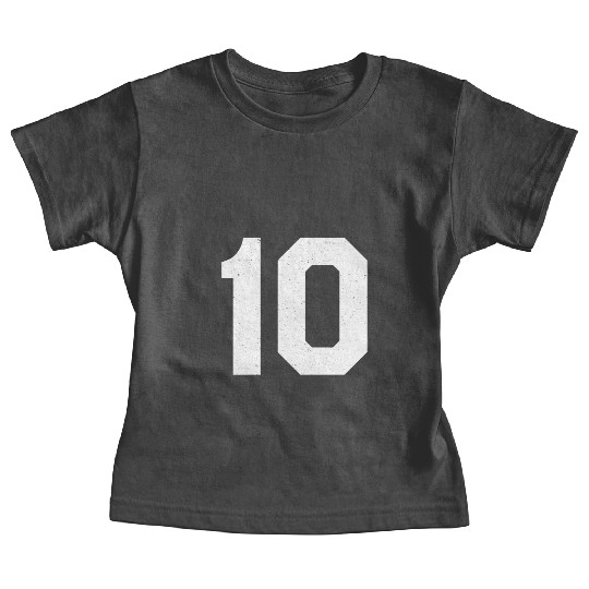 Jersey Number 10 Ten Athletic Sports Baby Tees