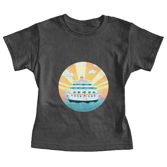 Cruise Ship at Sunset - Dream Voyage Design Baby Tees