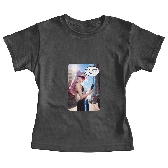 Cyberpunk Waifu Influencer Design 7 Baby Tees