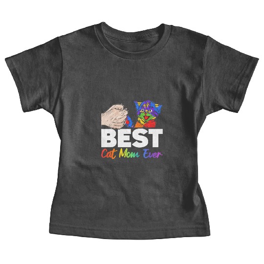 Best Cat Dad Ever Colorful Rainbow Mother's Day Baby Tees