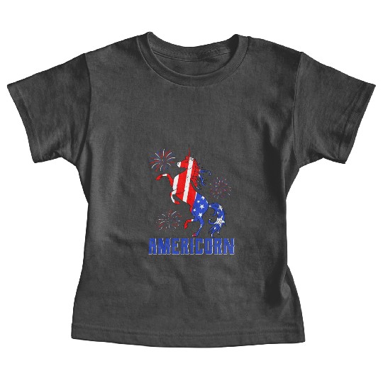 Americorn USA Unicorn Independence Day Party Baby Tees