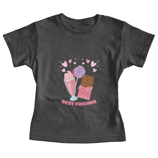Cute Best Friends Lollipop Ice cream And Chocolate Baby Tees
