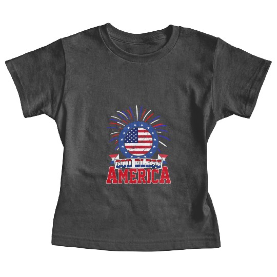 God Bless America Independence Day USA Patriot Baby Tees