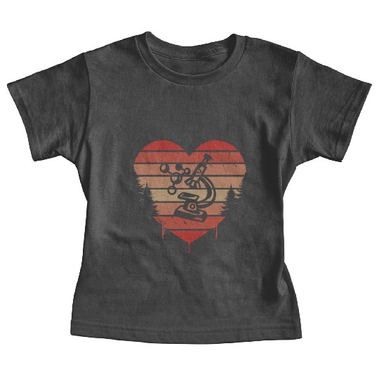 Cute Red Vintage Heart Science 80s Valentine Day Baby Tees
