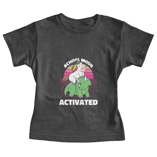 Student Unicorn Triceratops Dino Back To School Baby Tees