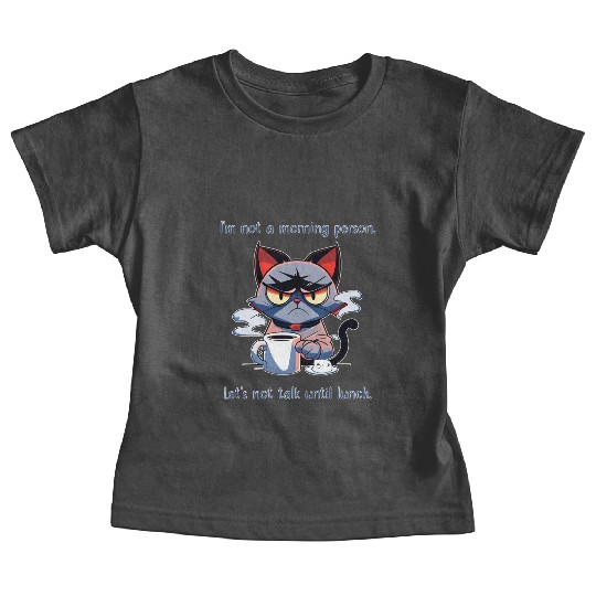 Grumpy cat morning person Baby Tees