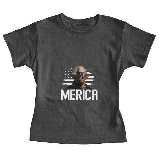 Merica George Washington Independence Day Baby Tees