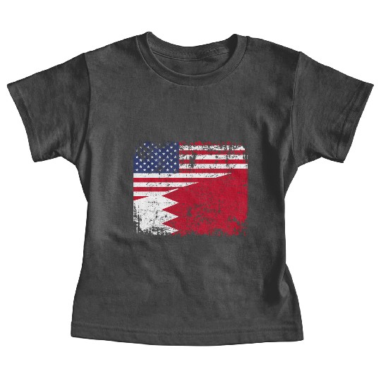 Bahraini Roots Half American Flag Usa Bahrain Flag Baby Tees