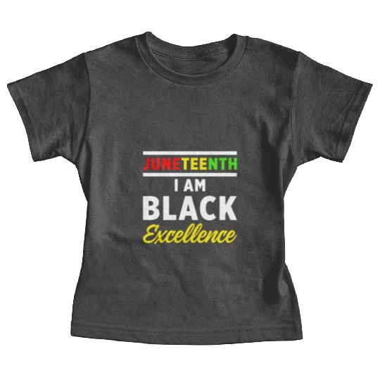 Juneteenth Excellence Black African American Flag Baby Tees