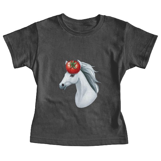 Horse Head Tomato - Creative Horse & Vegetable Baby Tees