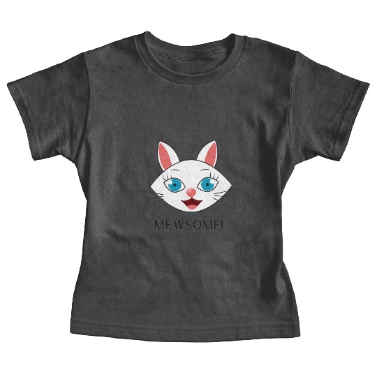 Mewsome White Cat Face Baby Tees
