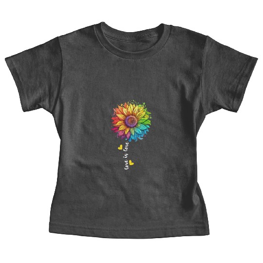 Rainbow Sunflower LGBTQ Lover Pride Community Pun Baby Tees