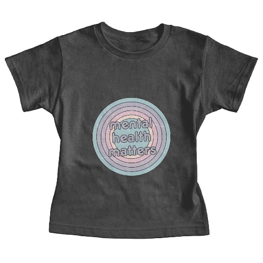 Mental Health Matters | Retro Circle French Grey Baby Tees