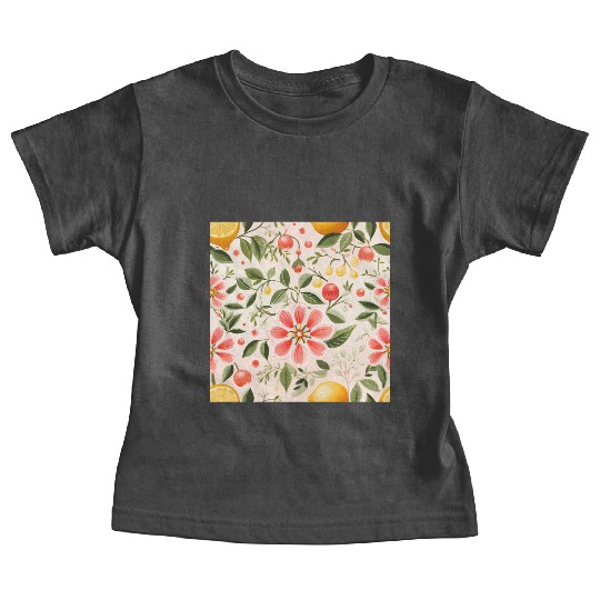 Lemon Pink Floral Detailed Summer Collection 03 Baby Tees