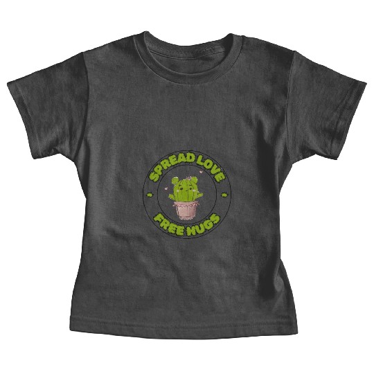 Spread Love Free Hugs Funny Cactus in a Pot Baby Tees