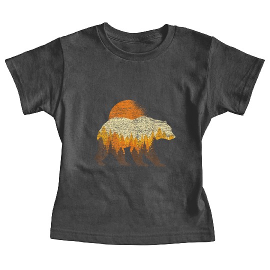 Full Moon Trees Wildlife Forest Bear Lover Baby Tees