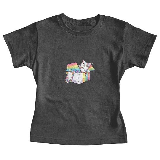 Rainbow Cat Lover Cute Kitty Animal LGBT Community Baby Tees