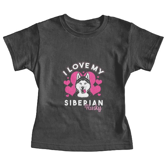 Cute Husky Dog Owner I Love My Siberian Husky Baby Tees