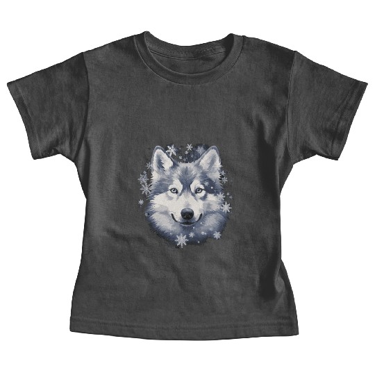 Husky dog and snowflakes Baby Tees