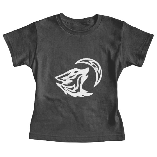 Tribal White Howling Wolf Tattoo 70s Baby Tees