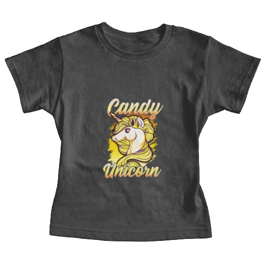 Candy Corn Unicorn Halloween Funny Candy Unicorn Baby Tees