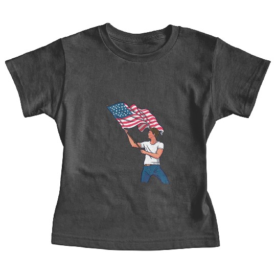 Waving Usa Flag Baby Tees