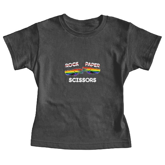 Rock Paper Scissors Funny Lesbian Pride LGBT Pun Baby Tees