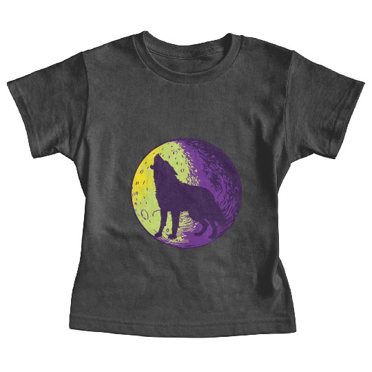 Howling wolf in the moon cool Baby Tees