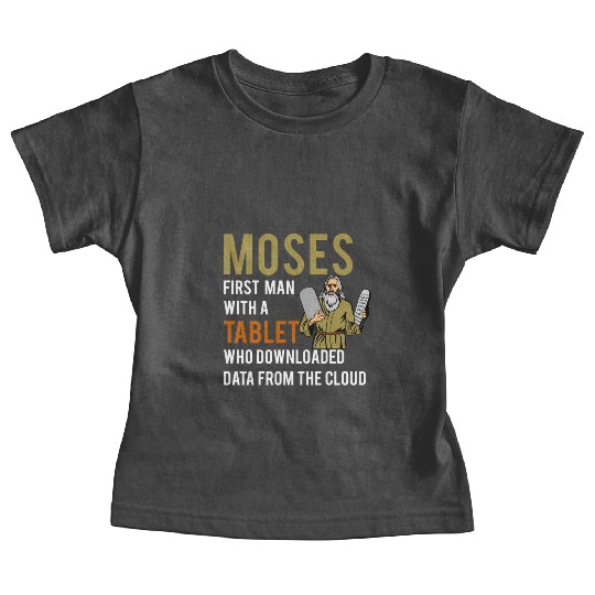Jewish Passover Moses Tablet Data Cloud Computing Baby Tees