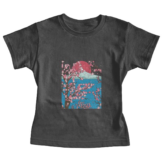 Japan cherry blossom gift sunset sakura Baby Tees
