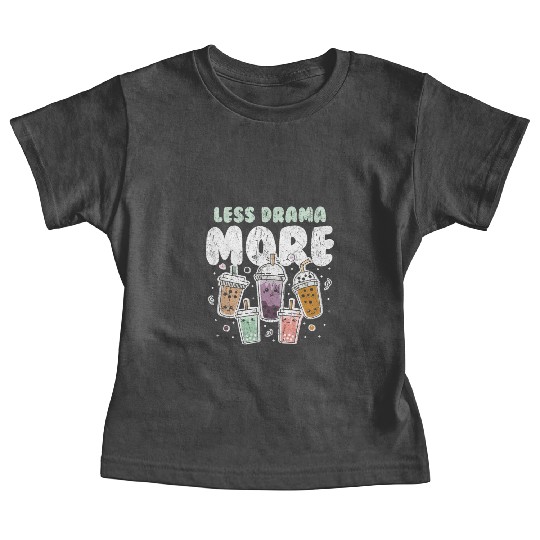Less Drama More Boba Day Kawaii Bubble Tea Baby Tees