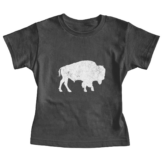 Distressed Buffalo Bison Animal Baby Tees