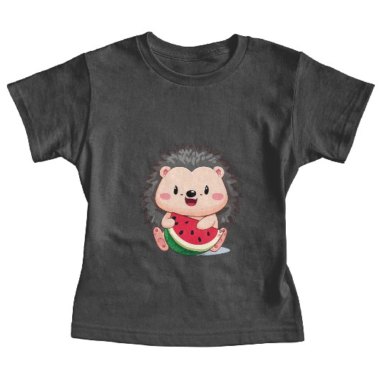 Happy hedgehog enjoys watermelon Baby Tees