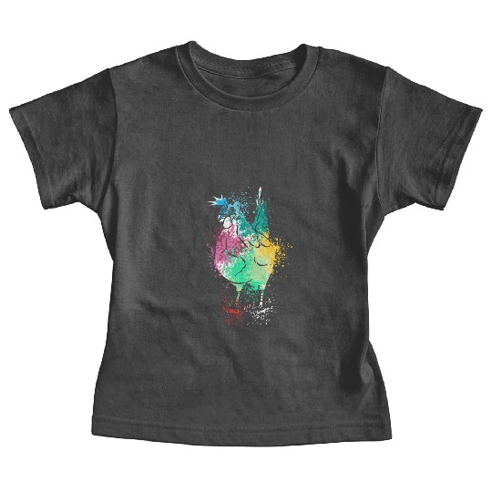 Colerfull Splash Art Farm animals chicken Baby Tees