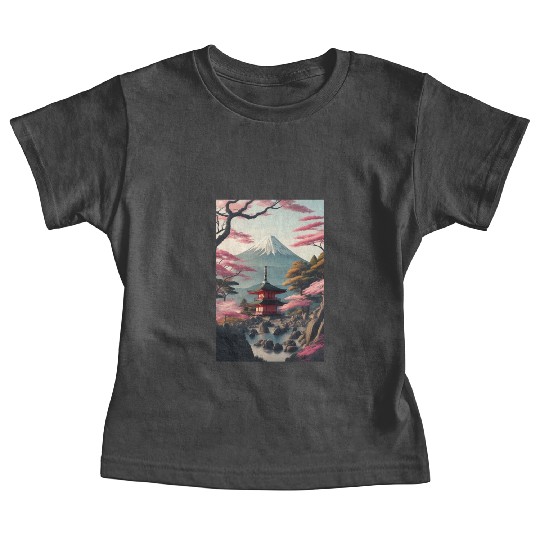 Asia Landscape Serene Mount Fuji Baby Tees
