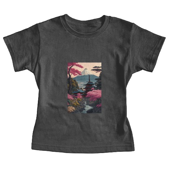 Asia Landscape Serene Mount Fuji Baby Tees