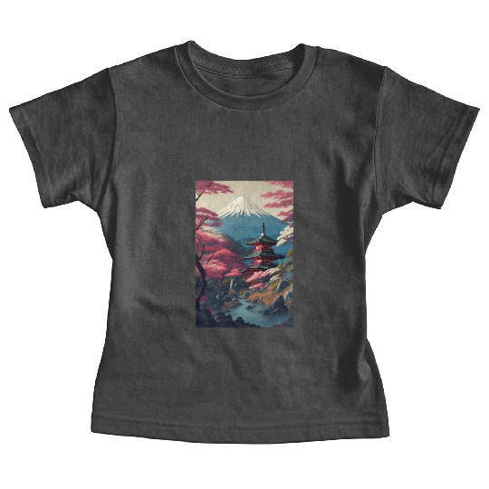Asia Landscape Serene Mount Fuji Baby Tees