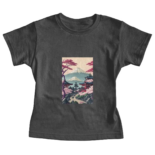 Asia Landscape Serene Mount Fuji Baby Tees
