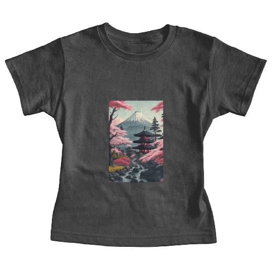 Asia Landscape Serene Mount Fuji Baby Tees