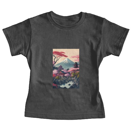 Asia Landscape Serene Mount Fuji Baby Tees