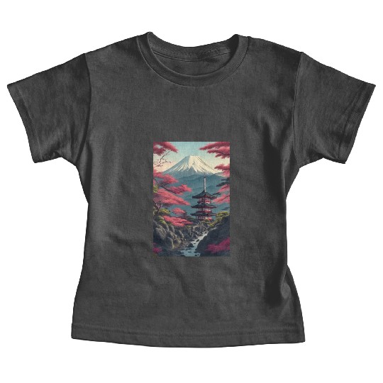 Asia Landscape Serene Mount Fuji Baby Tees