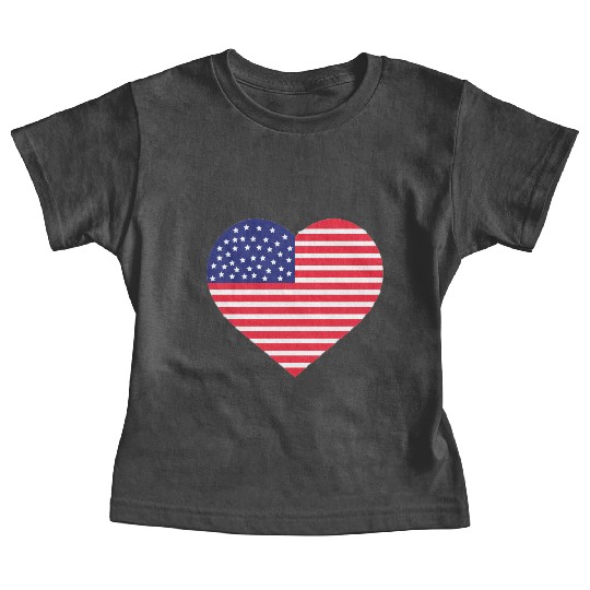 american flag heart Baby Tees