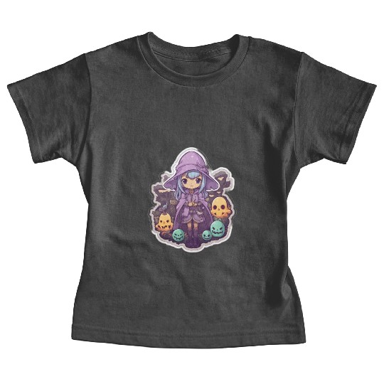 Cute Cartoonish Necromancer Summoning Friends Baby Tees