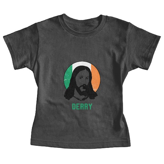 Derry Ireland Flag Jesus St Patricks Day Baby Tees